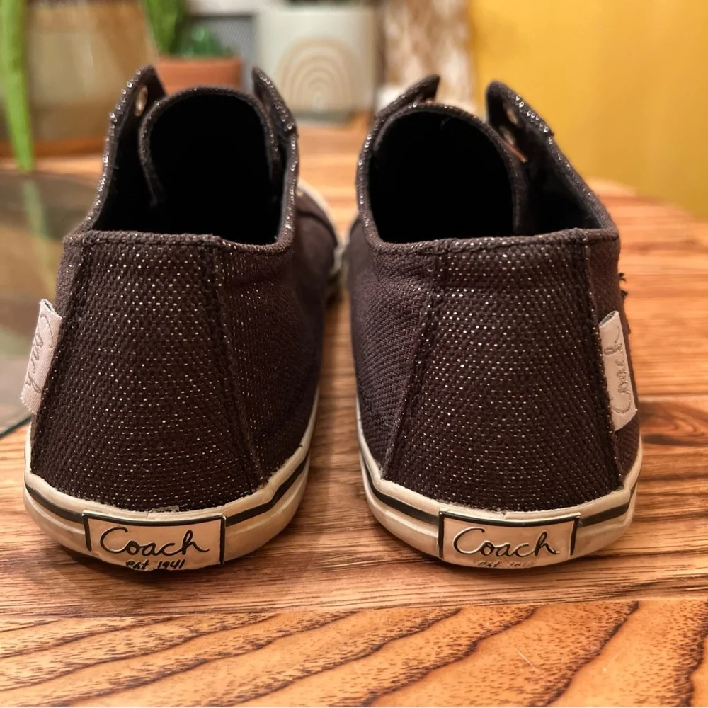 Coach Signature  Keeley Black Converse Style Sneakers 9B - Picture 5 of 11